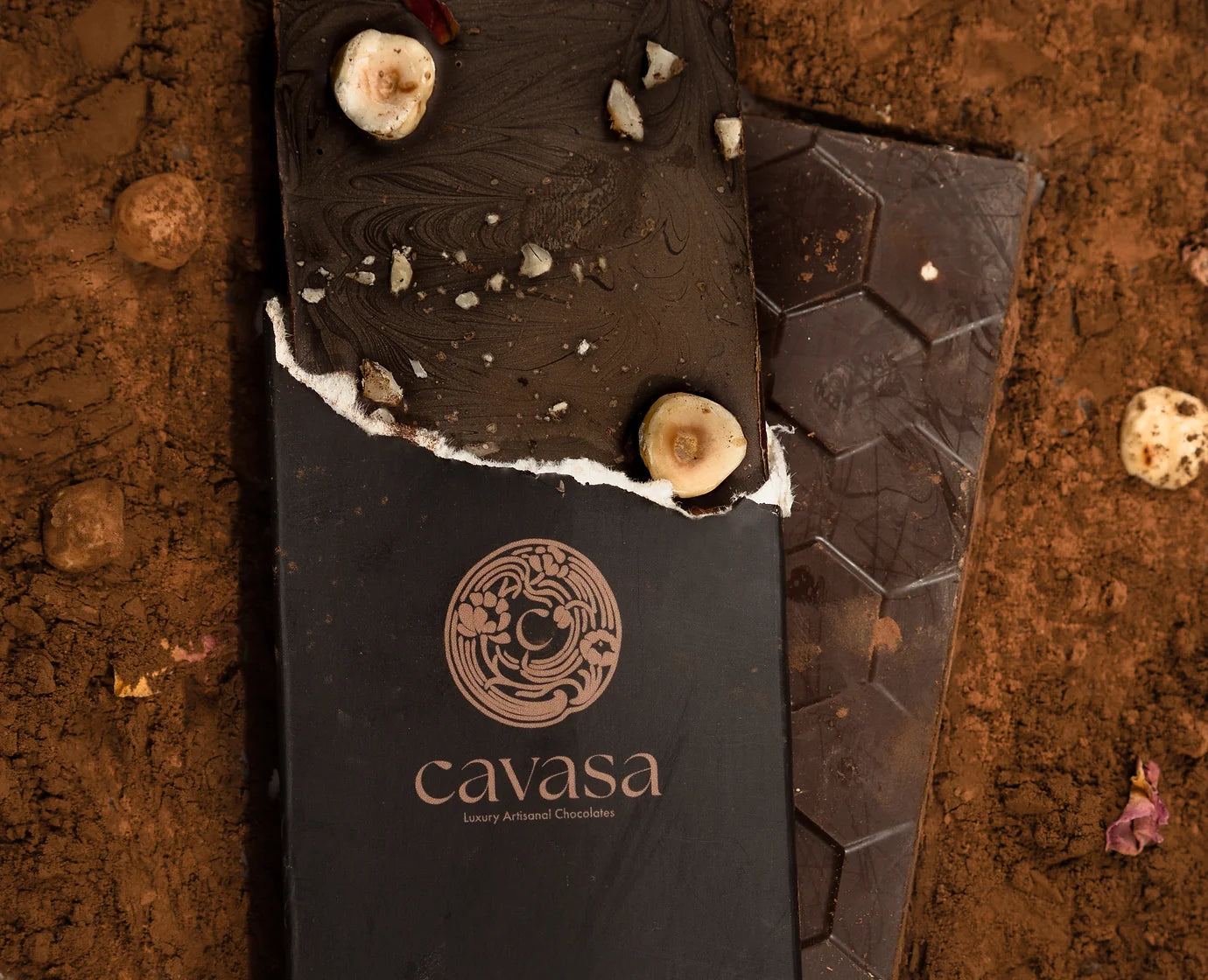 Rose & Hazelnut Dark Chocolate 50% Cavasachocolates